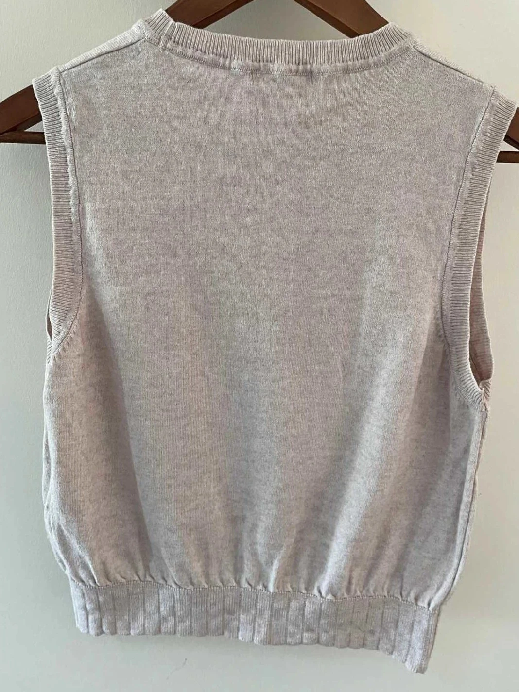 Jersey sin mangas Sessún Janet beige rosado de algodón cachemir talla M – photo 4